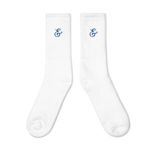 Beck&Call Hospitality Embroidered socks (white + blue)