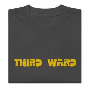 neighborHOOD Third Ward Oversized Faded t-Shirt (grey + gold)