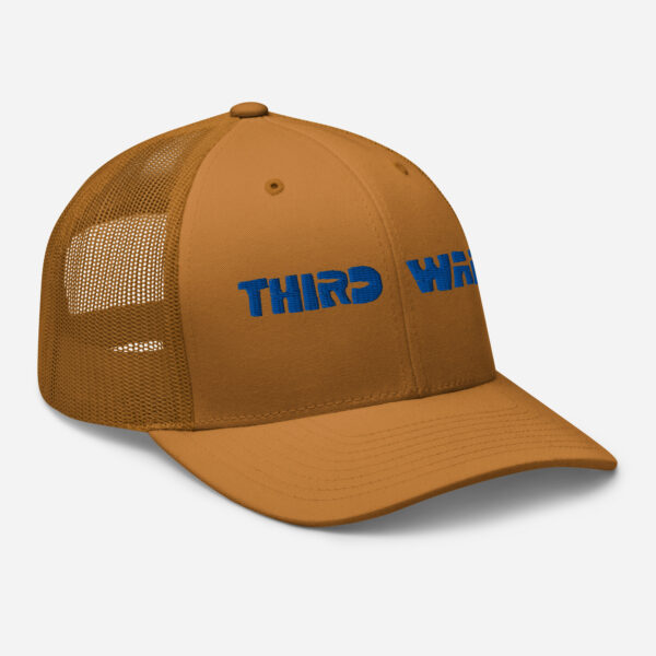 neighborHOOD Third Ward Trucker Cap (brown + blue) - Image 3